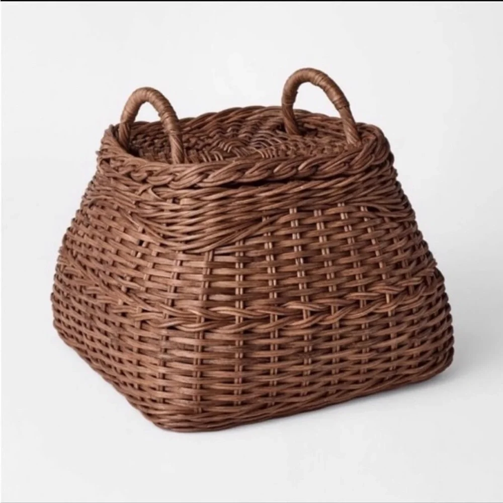 Square Rattan Basket Dark Brown from Threshold™ designed with Studio McGee